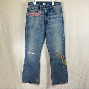 New Citizens of Humanity x FP Estella Embroidered Jeans 28